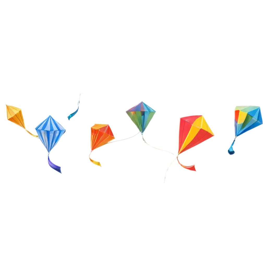 Colorful-Kites-Flying-in-the-Sky-Pixar-DisneyBased-3D-Animation-PNG-Image