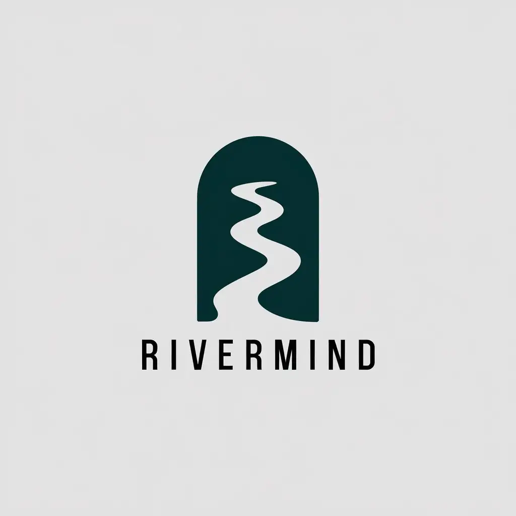 a vector logo design,with the text "rivermind", main symbol:river,Minimalistic,be used in culture industry,clear background