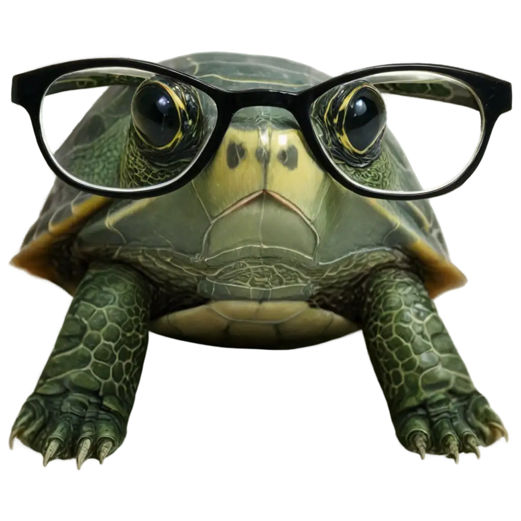 Stylish-Turtle-with-Glasses-PNG-Image-Enhance-Your-Design-with-a-Chic-Touch