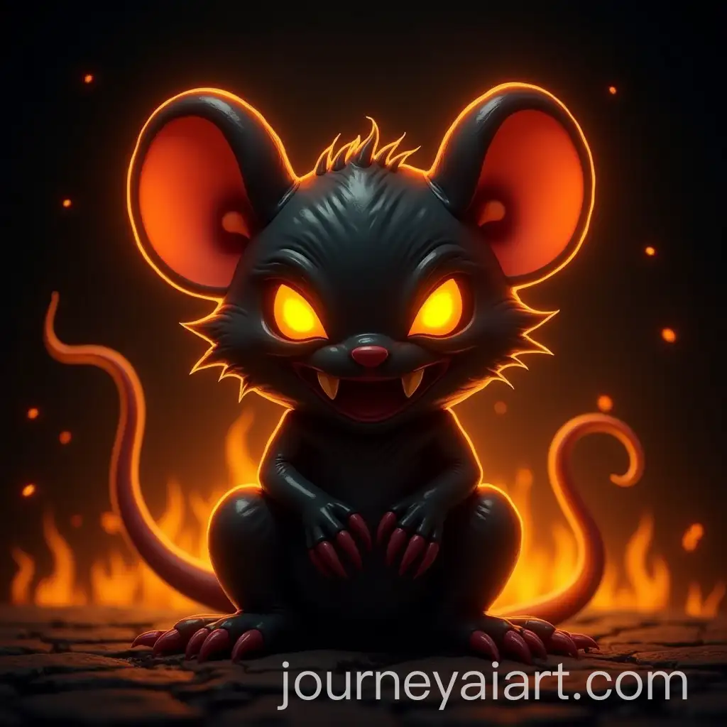 Creepy-Black-Cartoon-Rat-with-Fiery-Glow-and-Evil-Smile