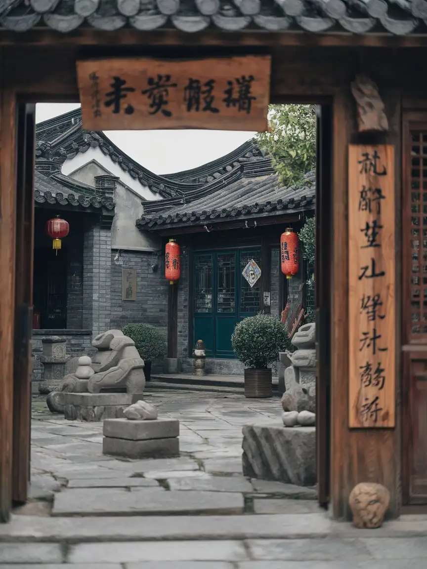 Invitation poster, quaint courtyard, law practitioner museum