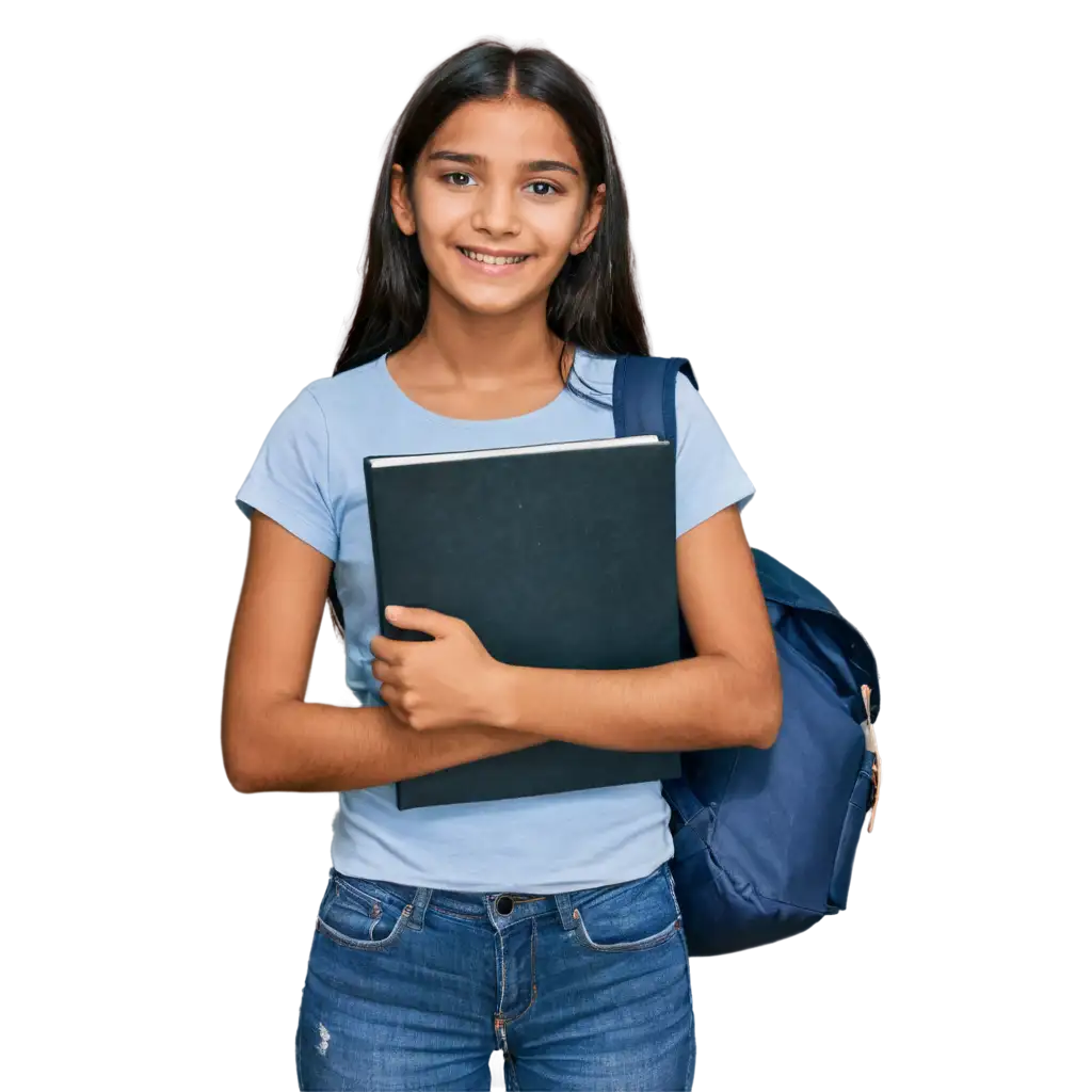 14YearOld-Indian-Girl-Student-Holding-English-Book-PNG-HighQuality-Image-for-Educational-Use