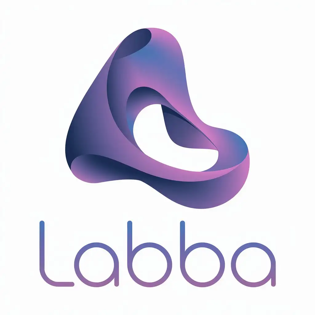 LOGO Design For Labba Abstract Purple Blue Gradient 3D Liquid