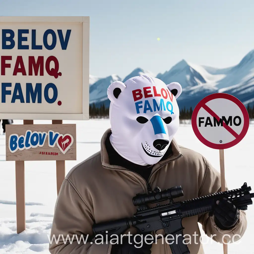 Person-in-Polar-Bear-Mask-with-Shooting-Background-and-Belov-FamQ-Sign