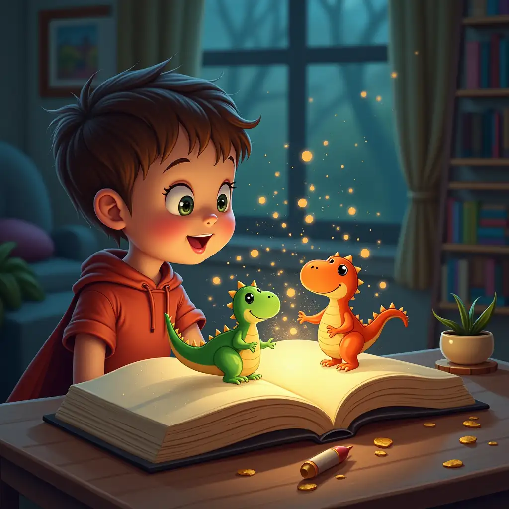 Magical-Book-Opening-with-Dinosaurs-and-Superheroes-Appearing-for-Kids