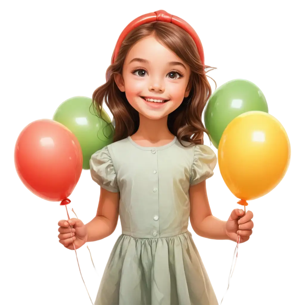 Adorable-Cartoon-PNG-of-a-Small-Girl-Holding-Colorful-Balloons-Perfect-for-Whimsical-Designs-and-Bright-Playful-Themes