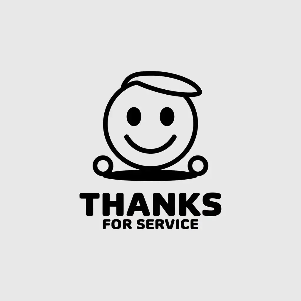 LOGO-Design-For-Thanks-for-Service-Minimalistic-Design-with-Smile-Symbol