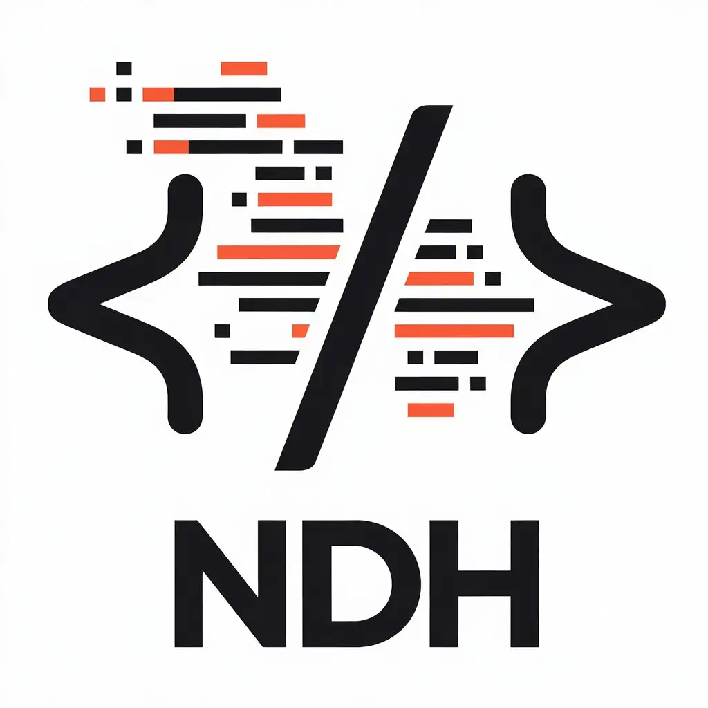 LOGO Design for NDH Vector Coding Symbol for Technology Industry with Clear Background