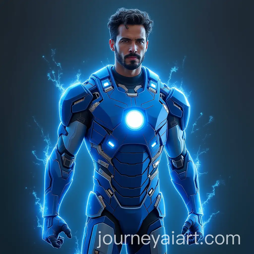 Pablo-Maral-in-Blue-Iron-Man-Armor-with-Diamondshaped-Energy-Source
