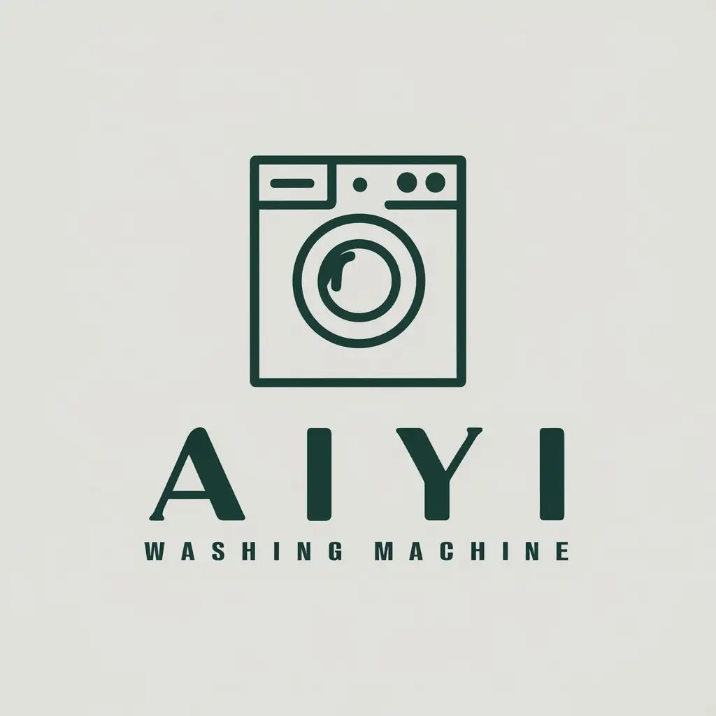 a vector logo design,with the text "Aiyi", main symbol:Washing machine,Moderate,be used in Others industry,clear background