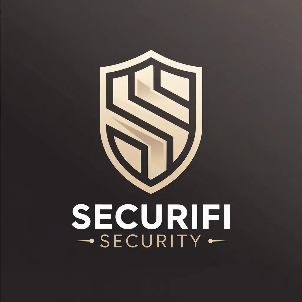 LOGO Design for Securifi Security Modern Security Guard Services Theme in Neutral Tones on Dark Background