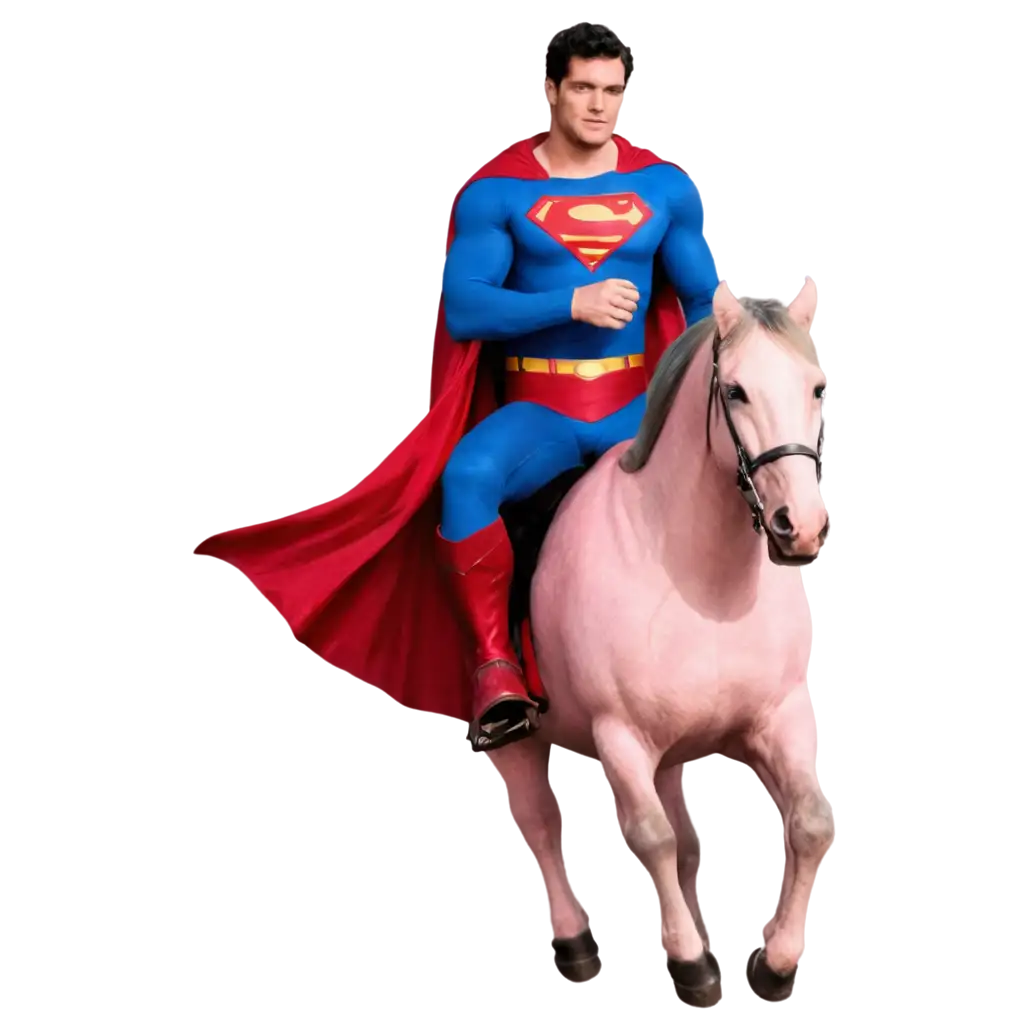 Superman-Riding-a-Pink-Horse-PNG-Image-High-Quality-for-Versatile-Uses