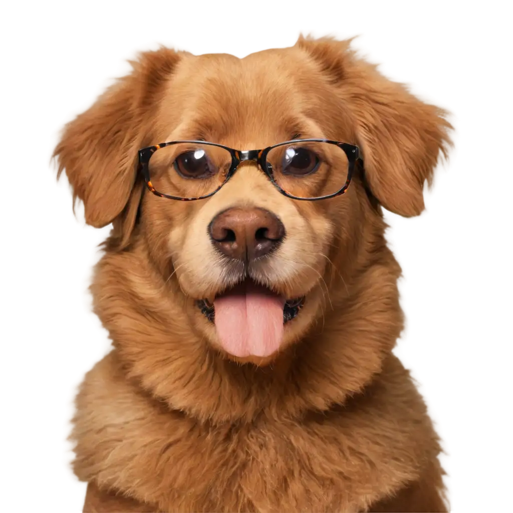 Stylish-Canine-Vision-Dog-Wearing-Glasses-PNG