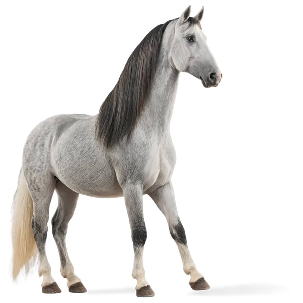 Gray-Horse-with-White-Spots-on-Back-PNG-Image-HighQuality-Transparent-Artwork-for-Versatile-Uses