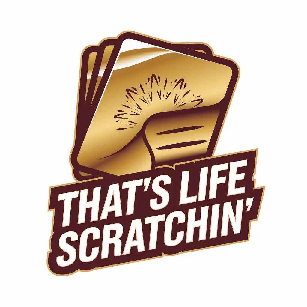 LOGO Design for Thats Life Scratchin Vector Logo Featuring Scratch Card on Clear Background