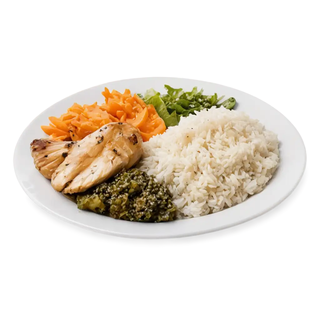 PNG-Image-of-a-Balanced-Plate-with-Salad-Rice-Chicken-and-Cooked-Vegetables-for-Food-Illustrations-and-Culinary-Designs