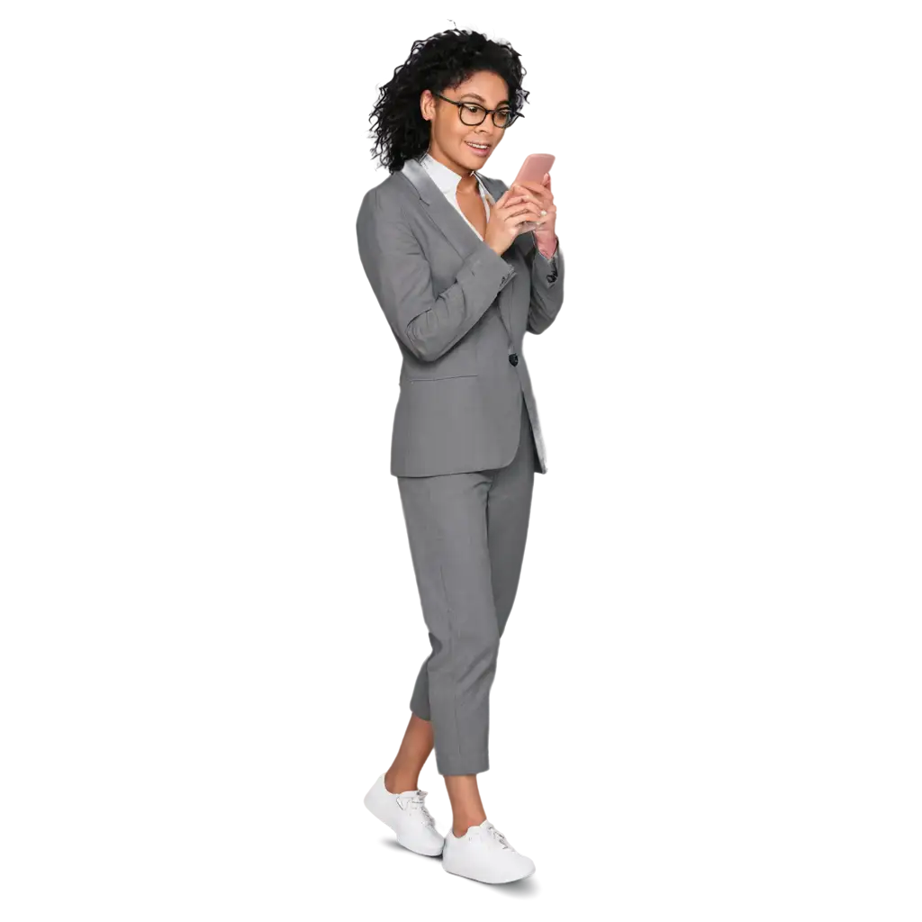 Stylish-Person-with-Glasses-Holding-Cellphone-PNG-Image