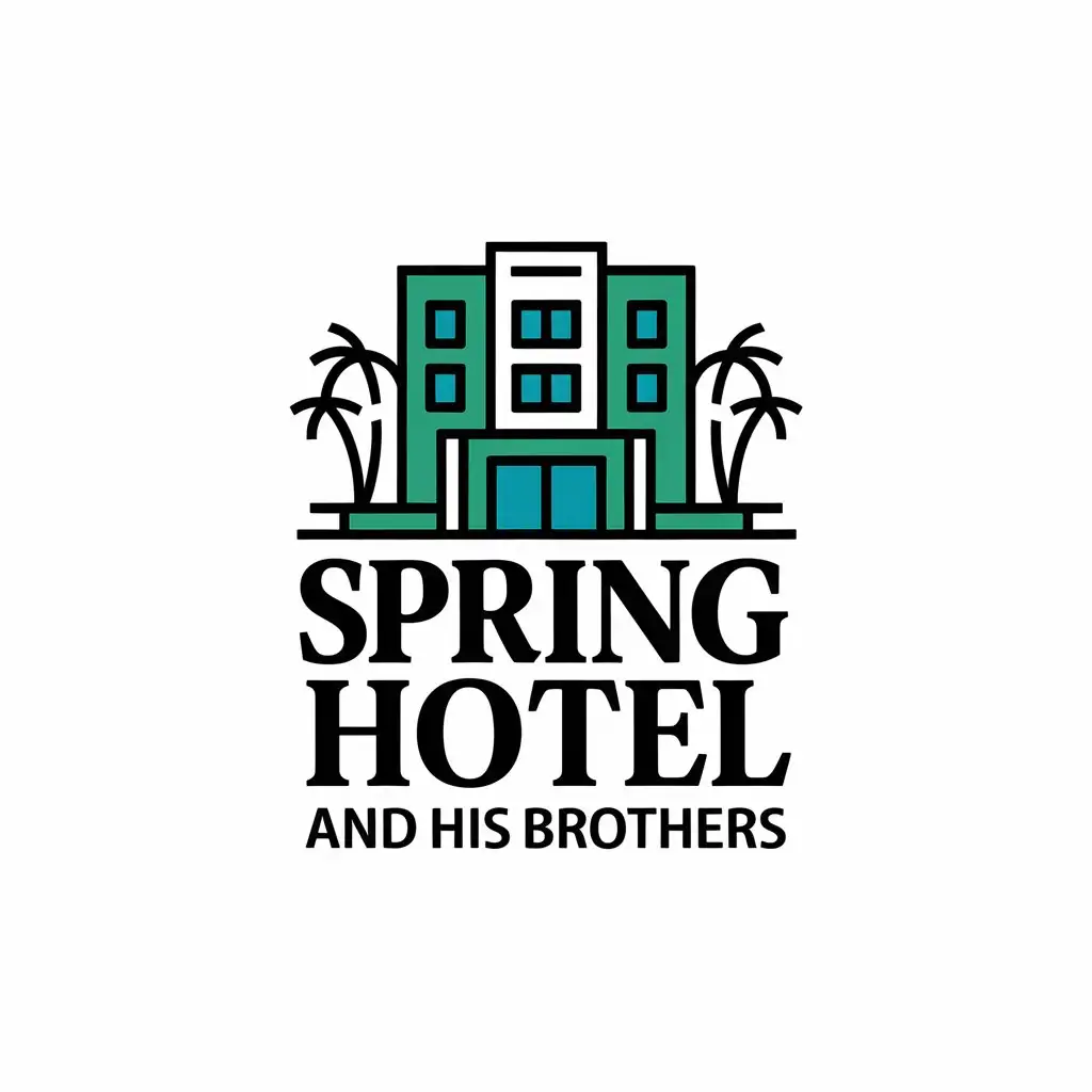 a vector logo design,with the text "Spring Hotel and his brothers", main symbol:hotel,Moderate,clear background