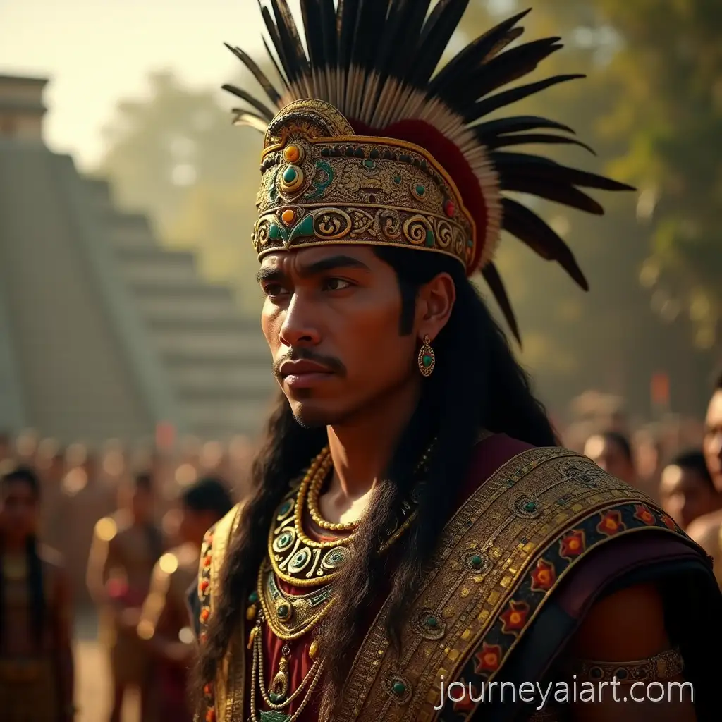 Cinematic-Portrait-of-Aztec-Emperor-Moctezuma-II-Inspired-Ruler-in-Regal-Attire