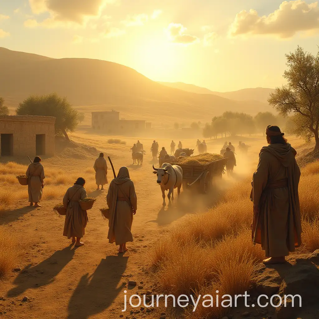 Biblical-Agricultural-Scene-with-Laborers-Harvesting-Crops
