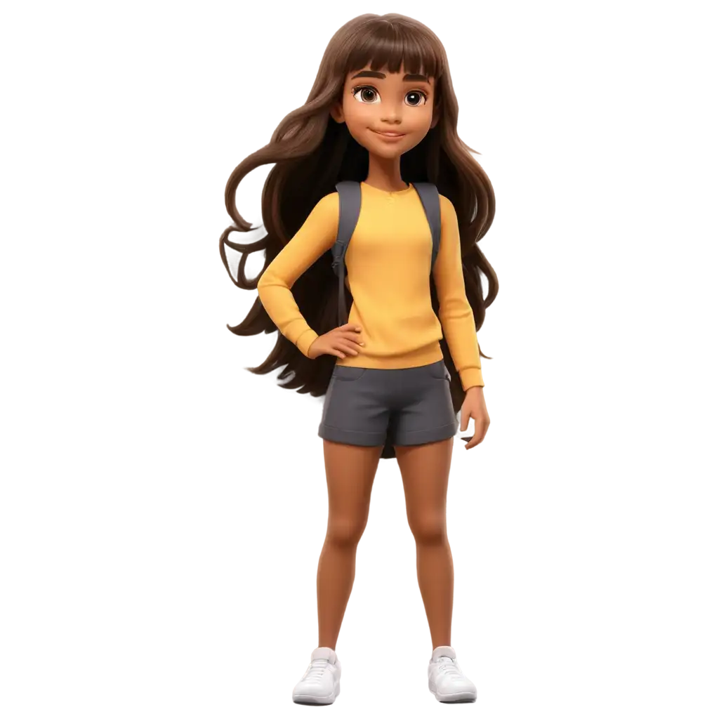 Cute-12YearOld-Girl-Cartoon-PNG-Light-Brown-Skin-with-Bangs