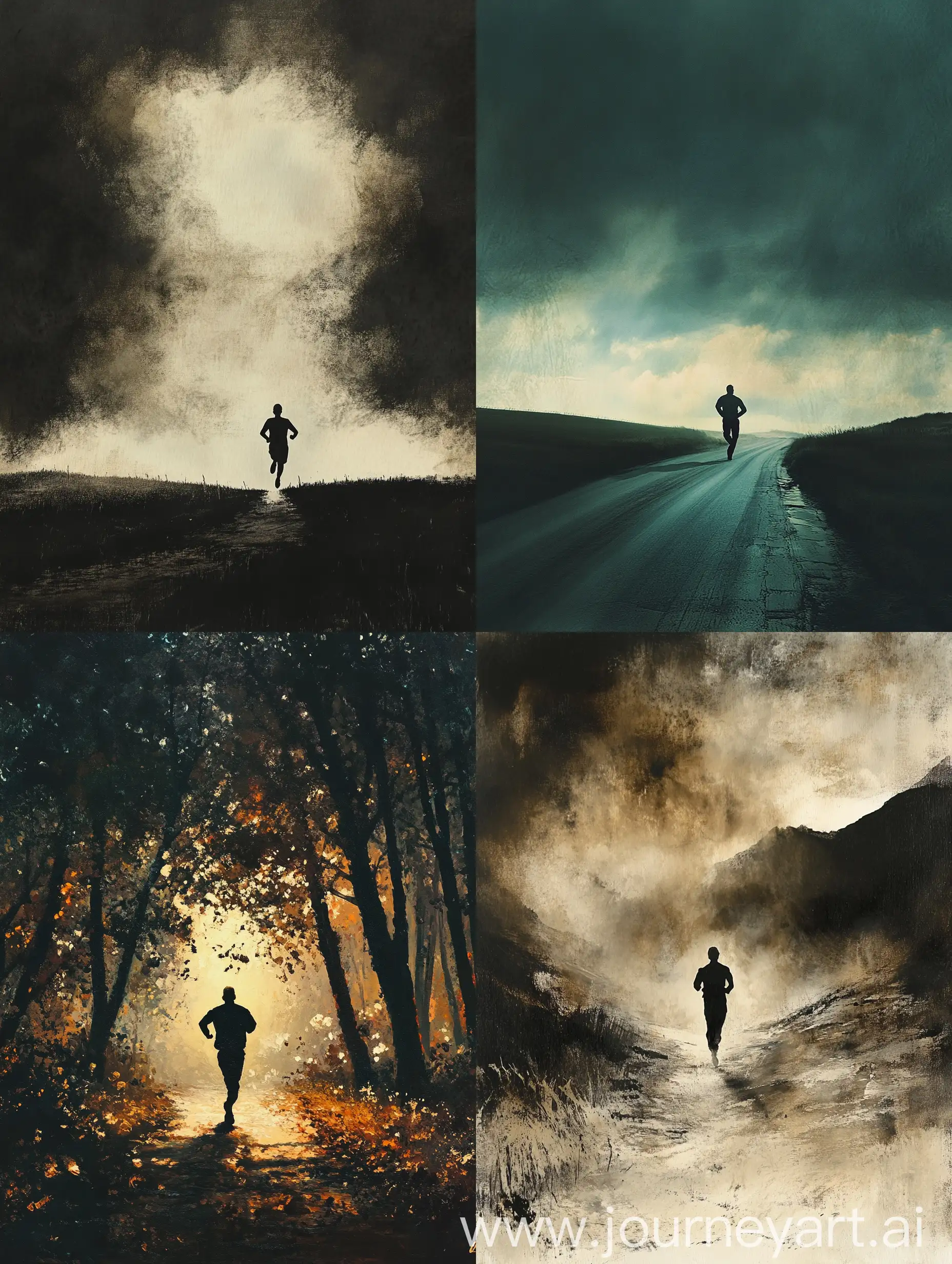 Man-Running-Far-Away-in-a-Surreal-Landscape