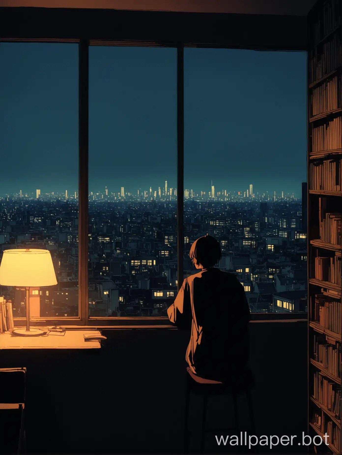 City-View-from-Evening-Library-with-LoFi-Ambiance