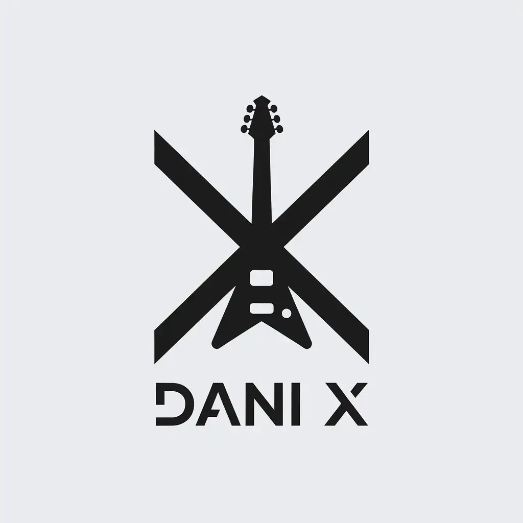 LOGO Design for Dani X Minimalistic GuitarInspired Logo for Entertainment Industry