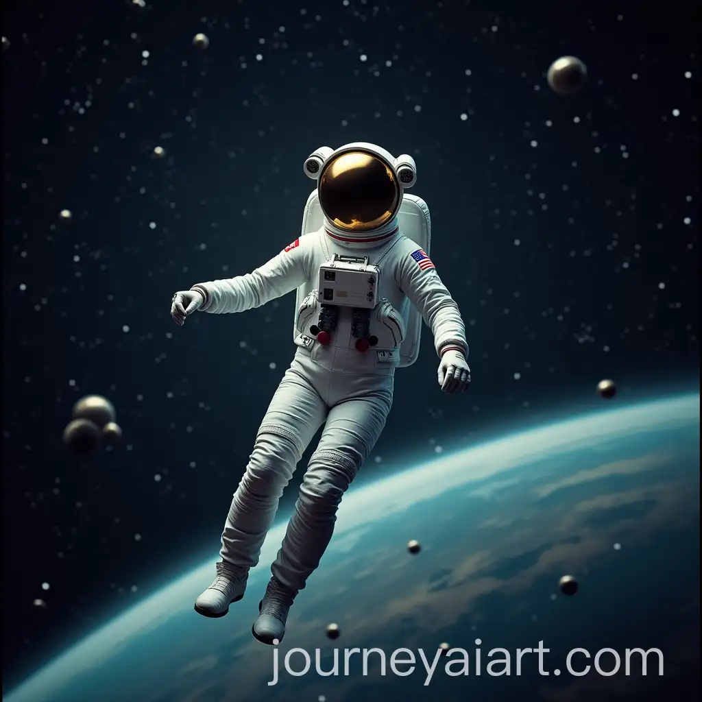 Levitating-Astronaut-Woman-in-Space-Suit-Floating-Among-Stars