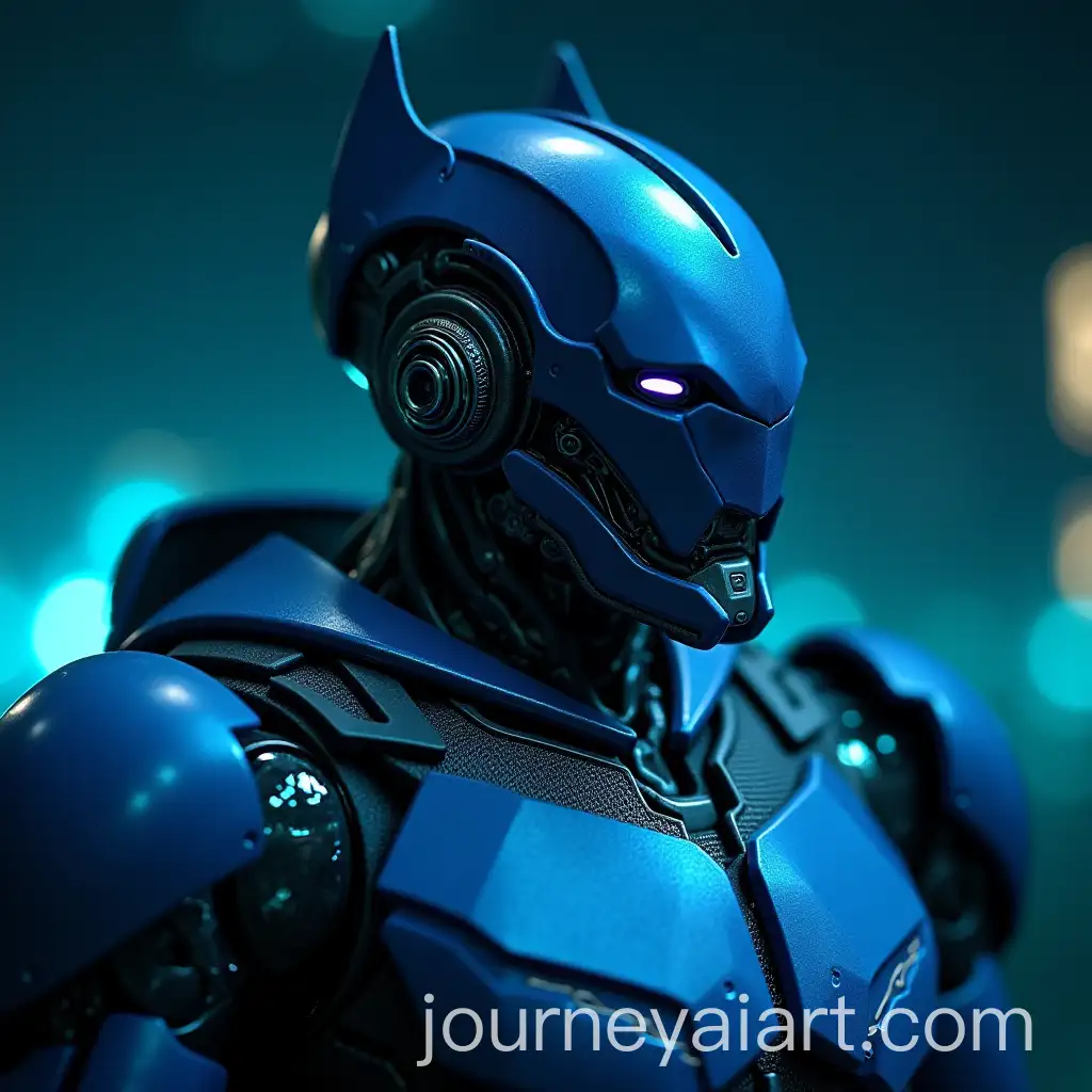 Futuristic-Robot-in-Rich-Night-Scene-with-Blue-Beetle-Batman