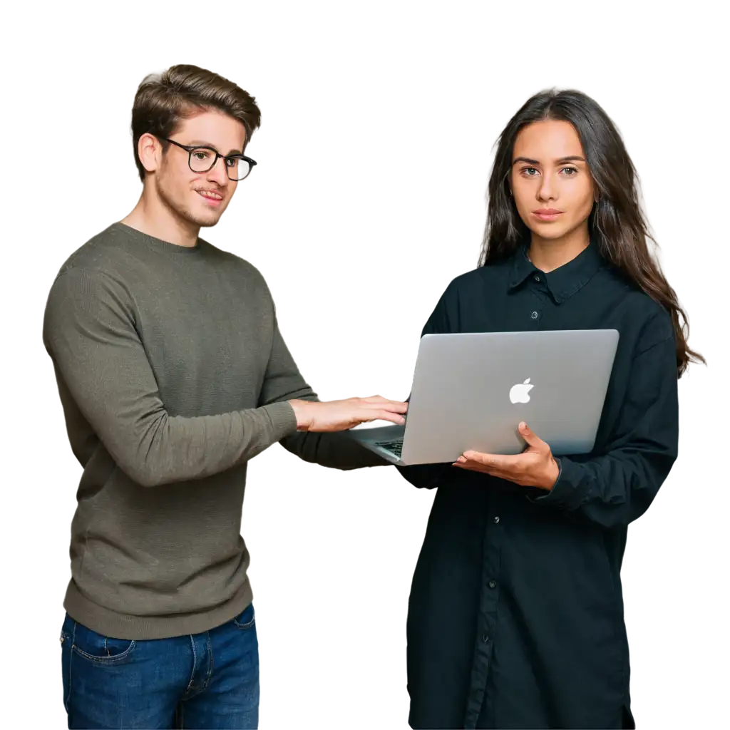 Developer in front of macbook pro