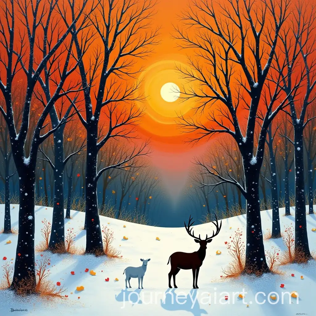 Abstract-Winter-Landscape-Featuring-African-Elements