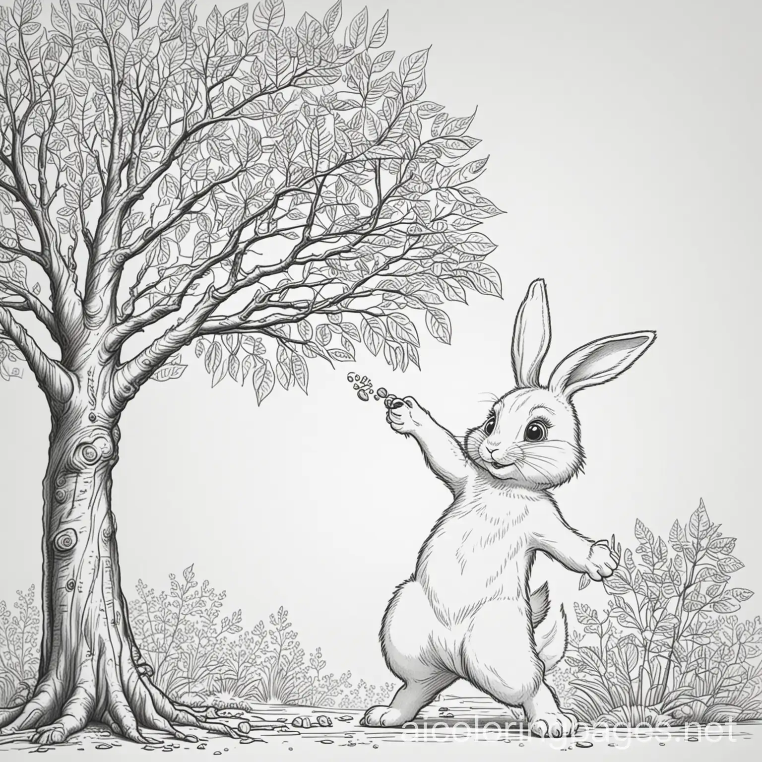 Strong-Money-Throws-Tree-at-Superfast-Bunny-Coloring-Page