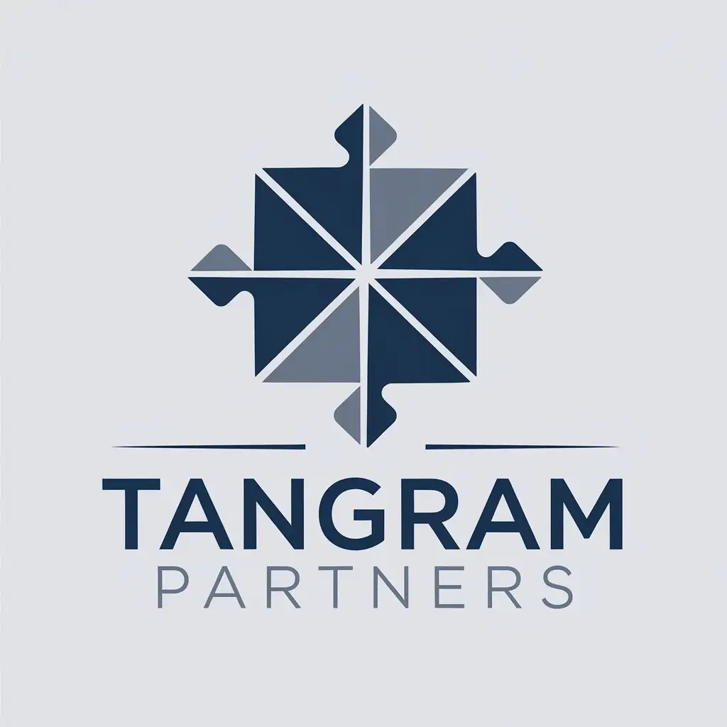 LOGO Design for Tangram Partners Modern Classic Fusion with Blue Gray Palette