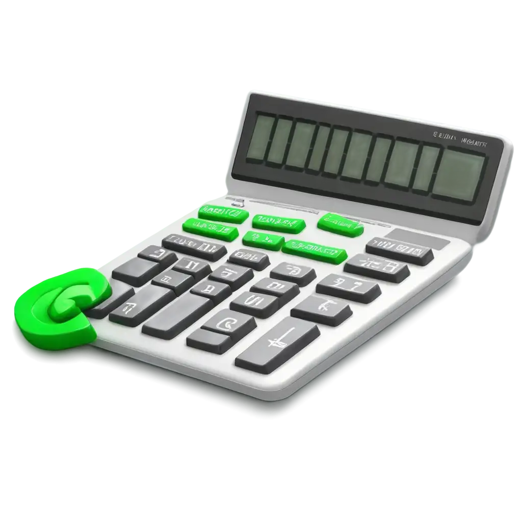 3D-Calculator-with-Green-Items-PNG-Innovative-Image-for-Digital-Education-and-Finance