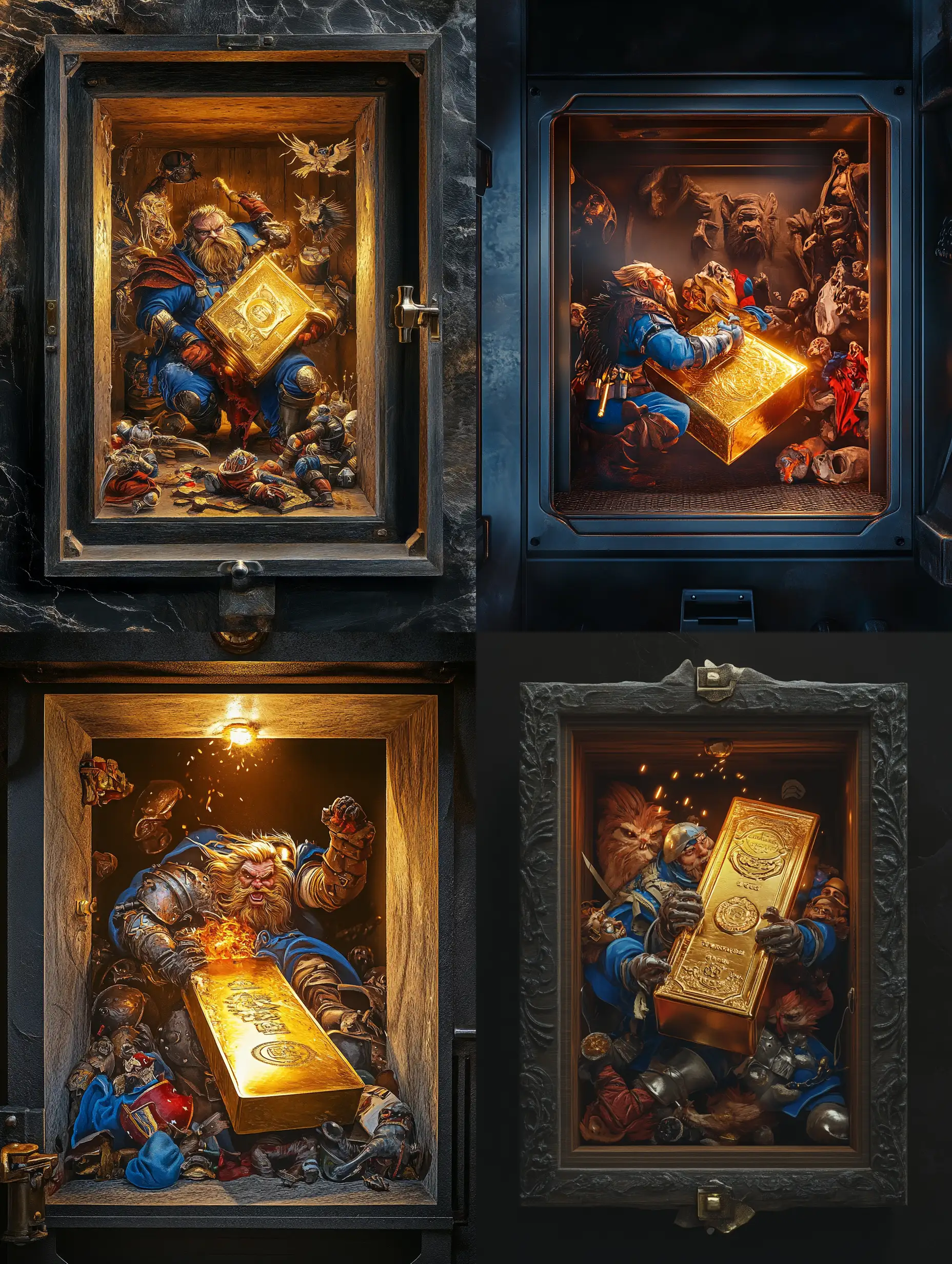 Golden-Ingot-Displayed-in-Open-Safe-for-Wealth-and-Security
