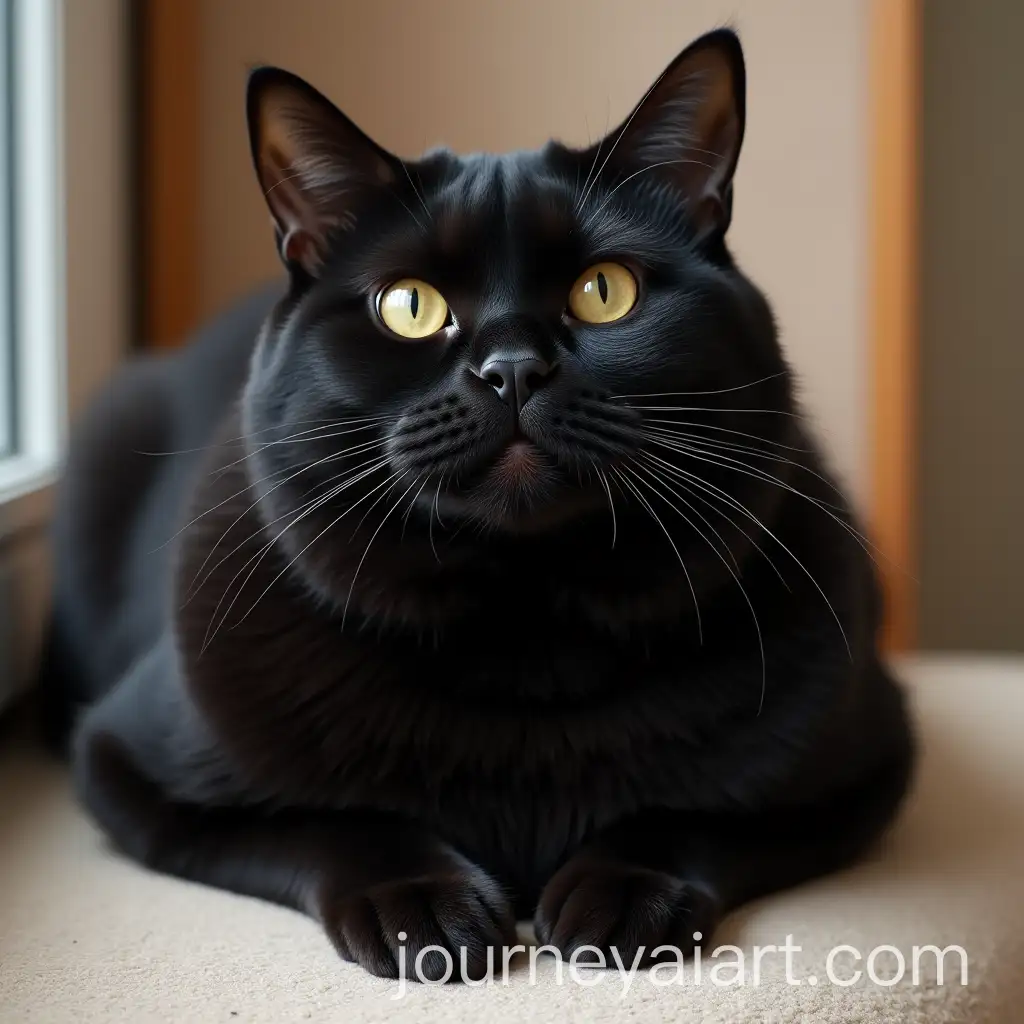 Overweight-Black-Cat-in-a-Playful-Pose