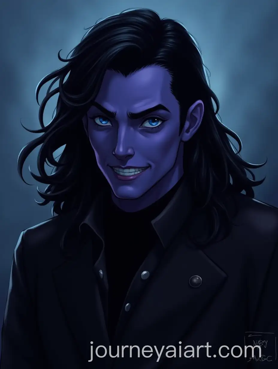 Male-Rogue-with-Purple-Skin-and-Black-Leather-Clothing-in-Fantasy-Setting
