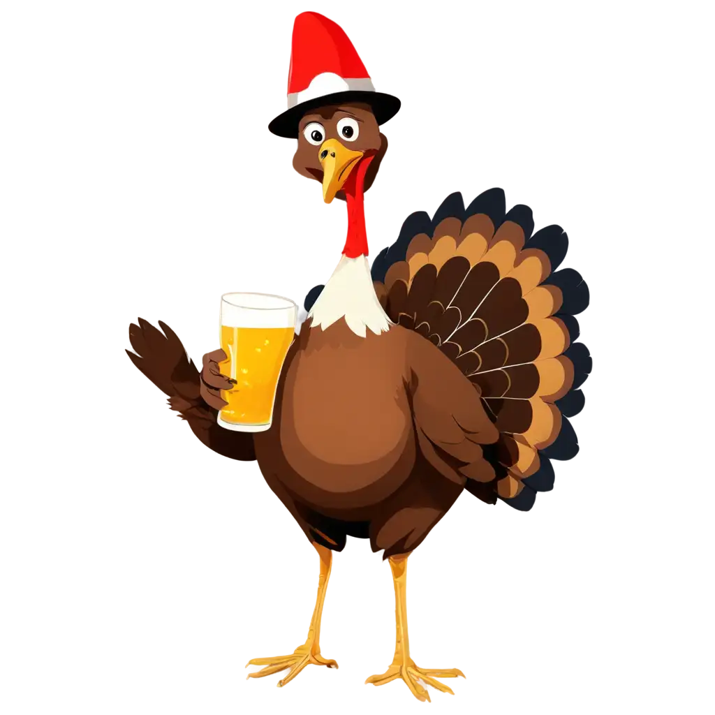 Turkey-Drink-Beer-Cartoon-PNG-Vibrant-Vector-Illustration-for-Fun-and-Entertainment