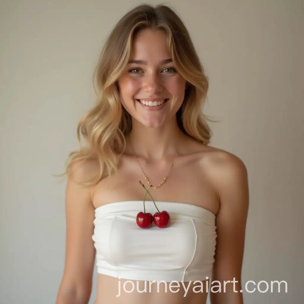 Teenage-Girl-inAI-Image-Expansion-CherryEmbroidered-Tube-Top-with-Playful-Expression