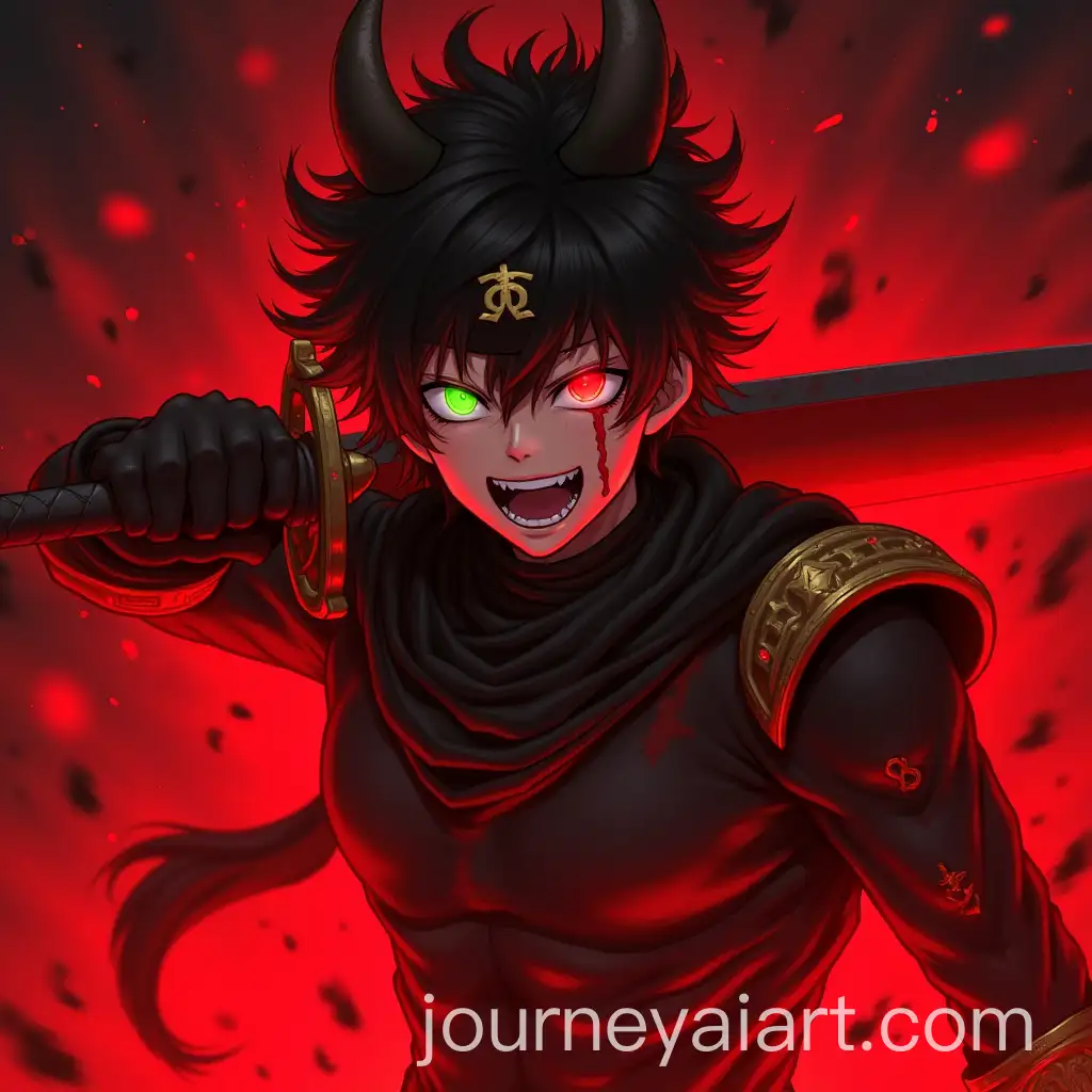 Anime-Battle-Character-with-Fiery-Red-and-Green-Eyes-Demonic-Horn-and-Energy-Sword