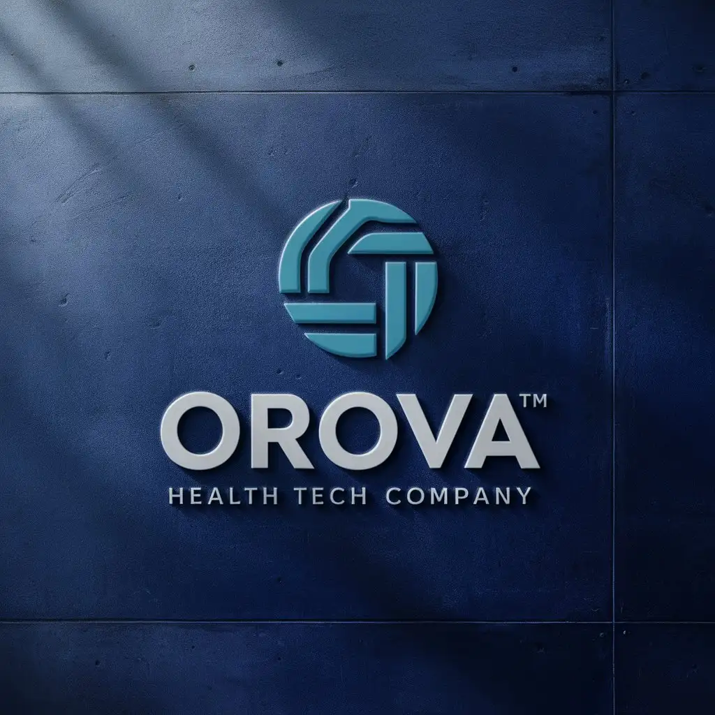 LOGO Design For Orova Professional Blue White Emblem for Health Tech Innovations