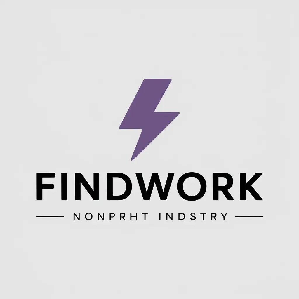 LOGO-Design-For-FINDWORK-Purple-Lightning-Symbolizing-Power-and-Clarity