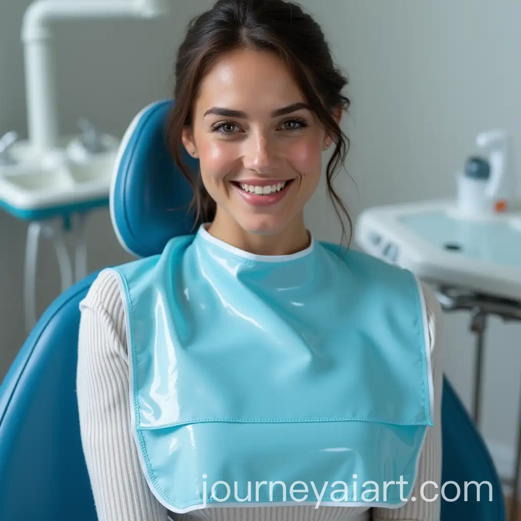 Photorealistic-Woman-in-Dentists-Chair-with-Blue-Plastic-Bib