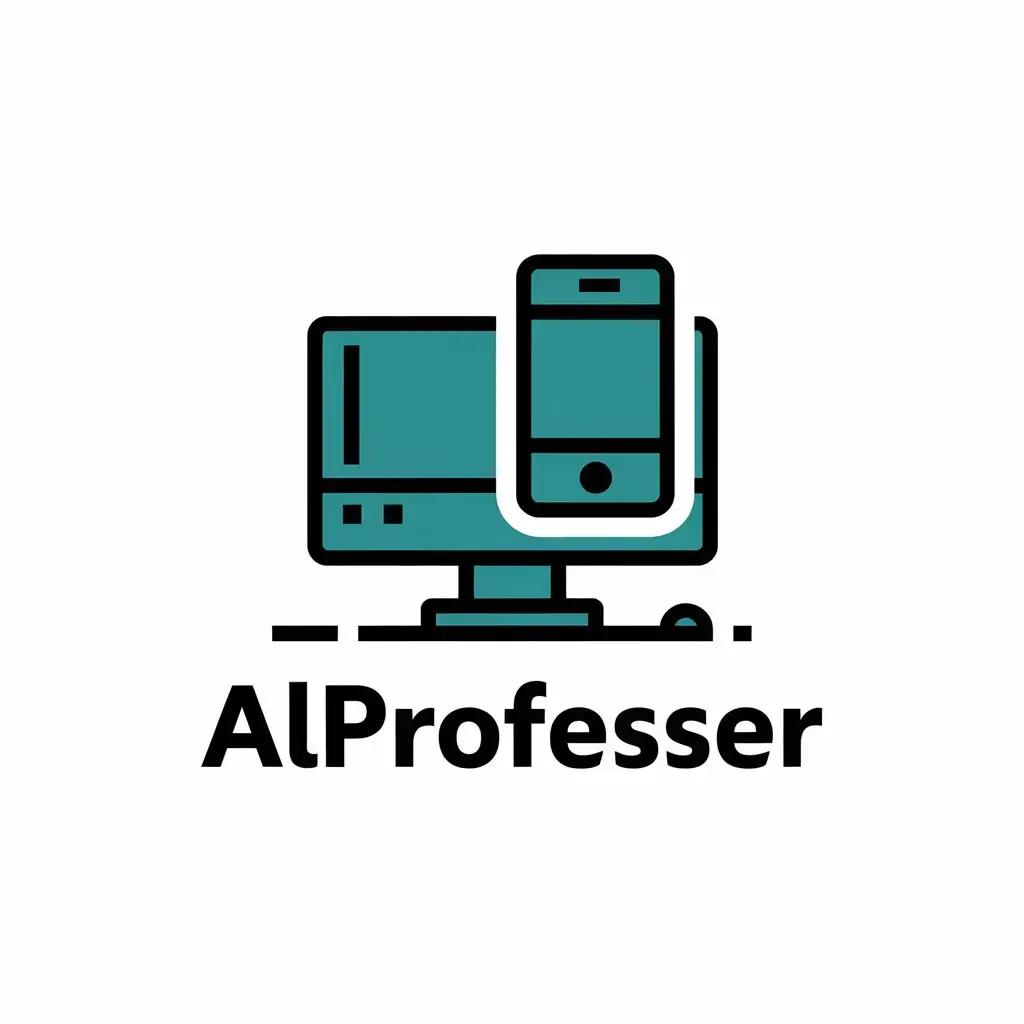 LOGO Design for Alprofesser Vector Design Featuring Computer Mobile Icons on Clear Background