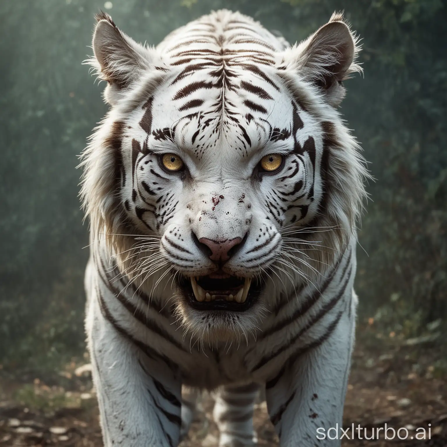 Front-View-White-Tiger-Zombie-Illustration