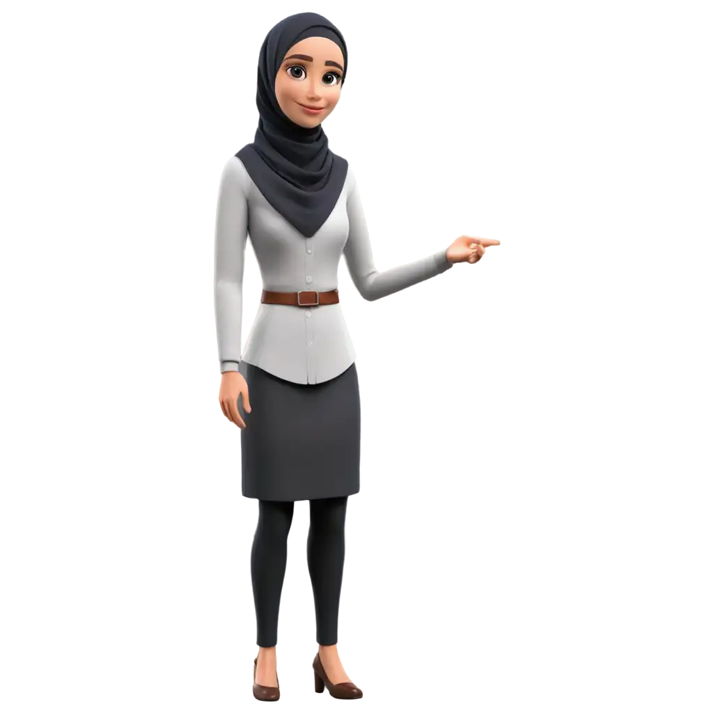 Animated-PNG-Image-of-a-Teacher-in-Uniform-and-Hijab-High-Quality-and-Clarity