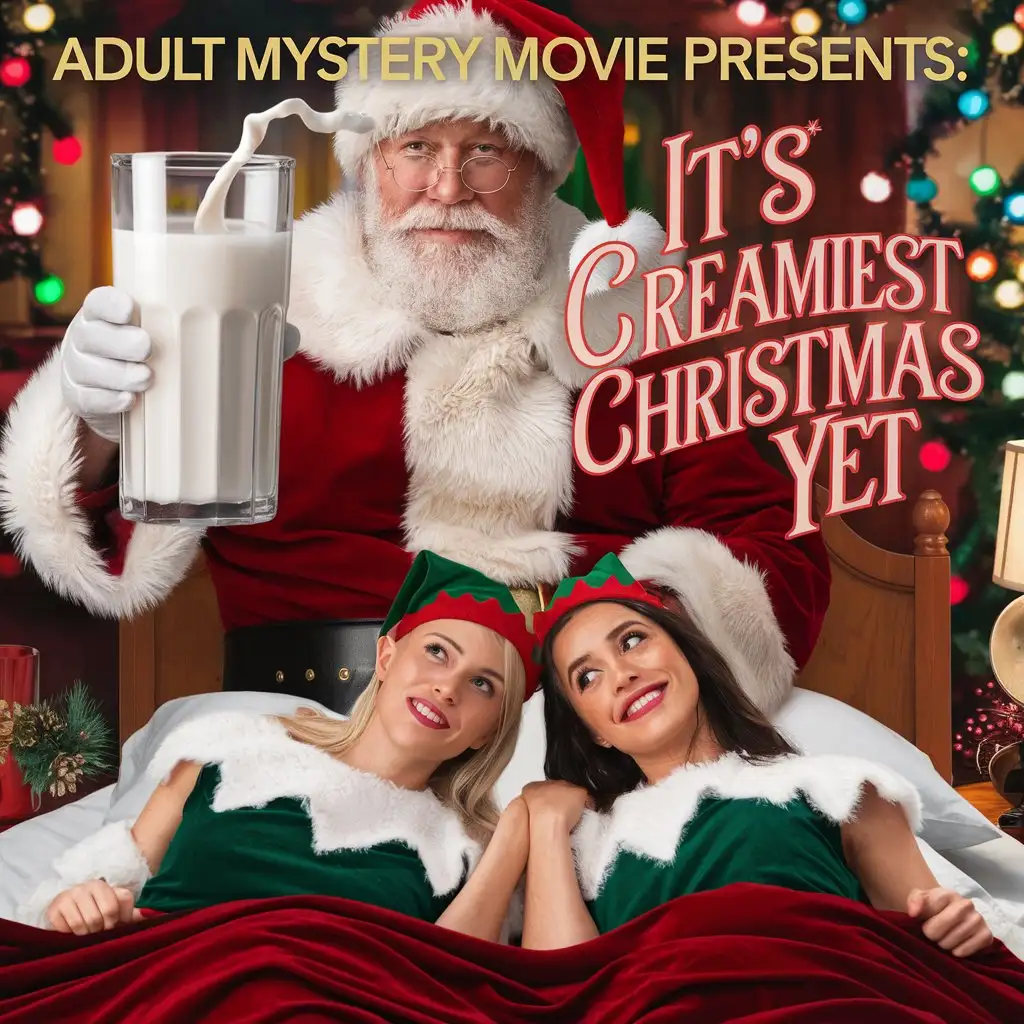 Adult-Mystery-Movie-Poster-Santa-and-Naughty-Elves-in-a-Creamy-Christmas