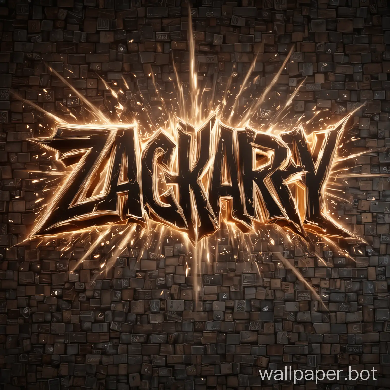 Zackary Lettered wallpaper lighting blast