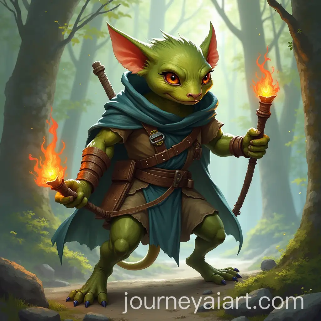Kobold-Swarmkeeper-Ranger-Summoning-Spirits-in-a-Mystical-Forest